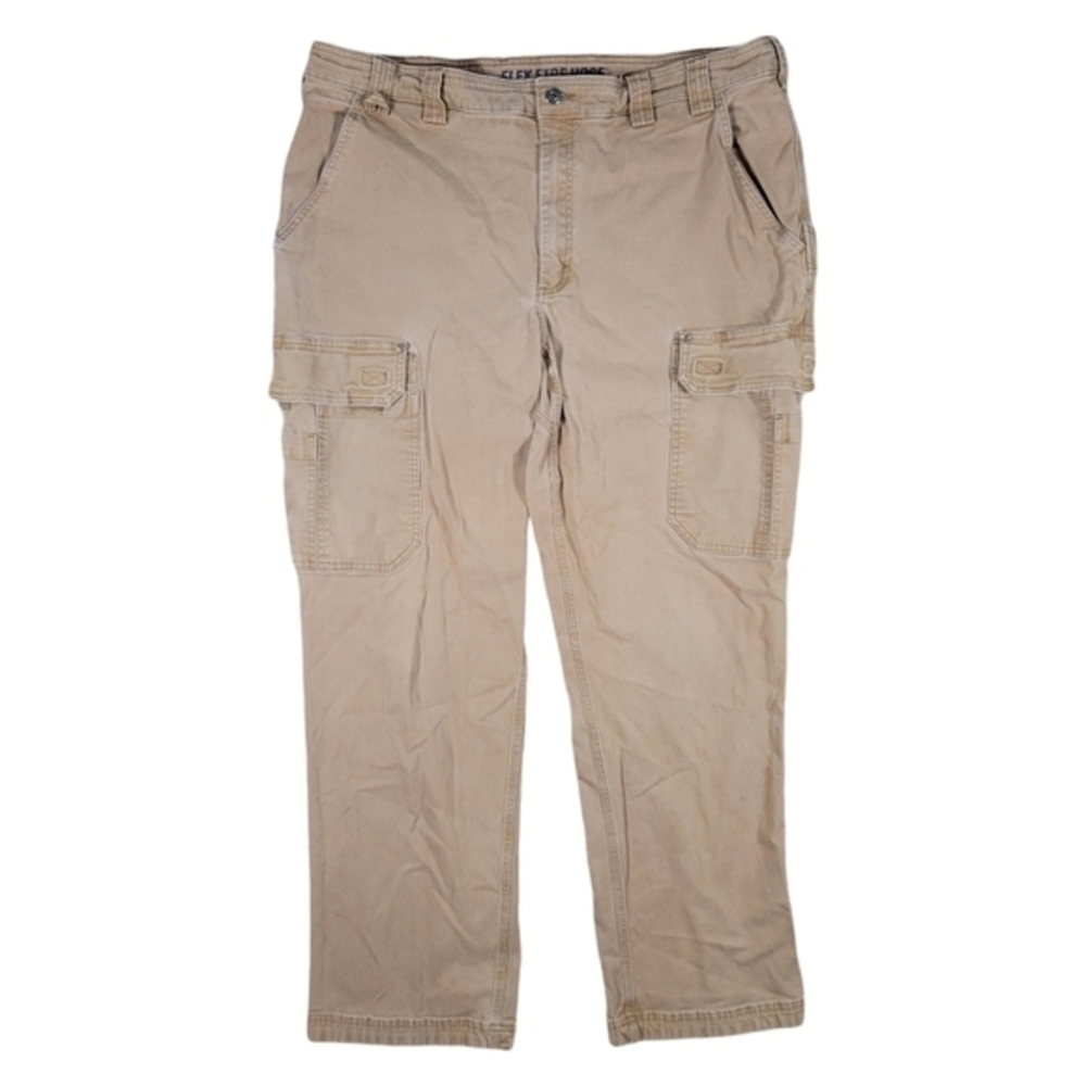 Duluth Flex Fire Hose Relaxed Fit Cargo Work Pants Mens 40x31 Brown Canvas 45507